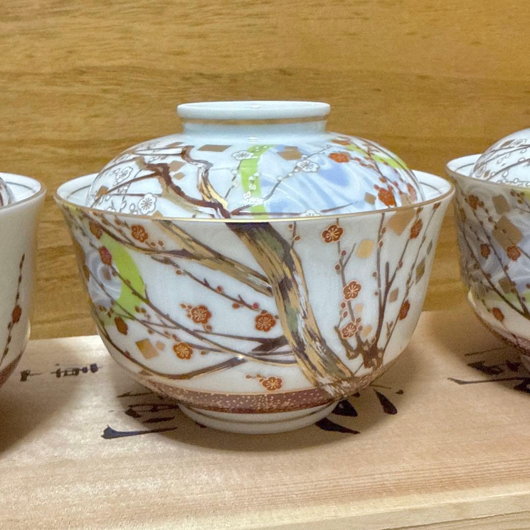 603未使用　庫山窯　煮物椀　蓋付きどんぶり揃　5客セット　蓋付煮物椀　丼