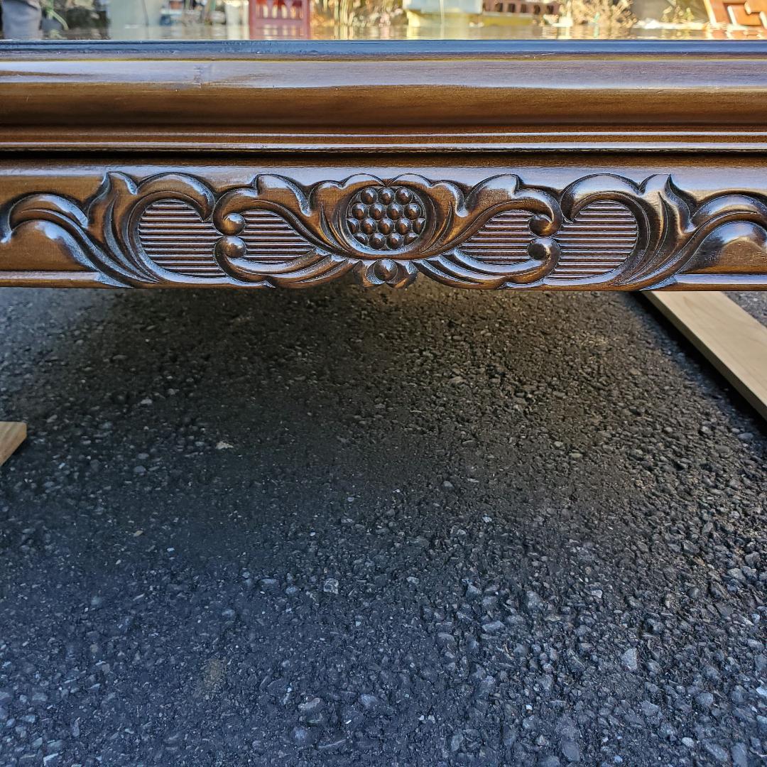 引き取り限定★重厚感のある彫刻脚★大型座卓★テーブル★古民家★木製★和風