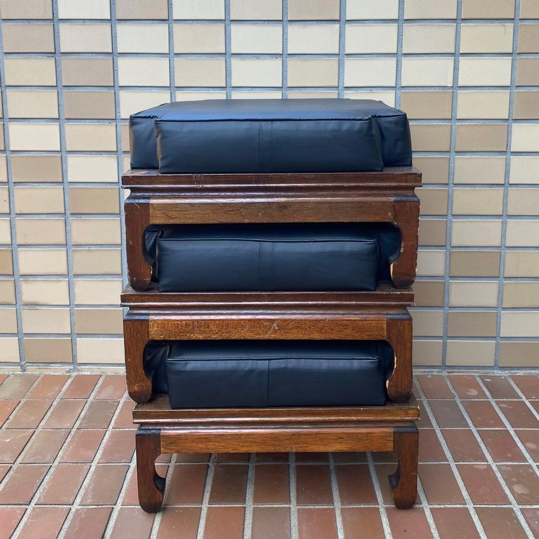 3段スタッキング オットマン/スツール椅子チェア★1960'ビンテージUSA