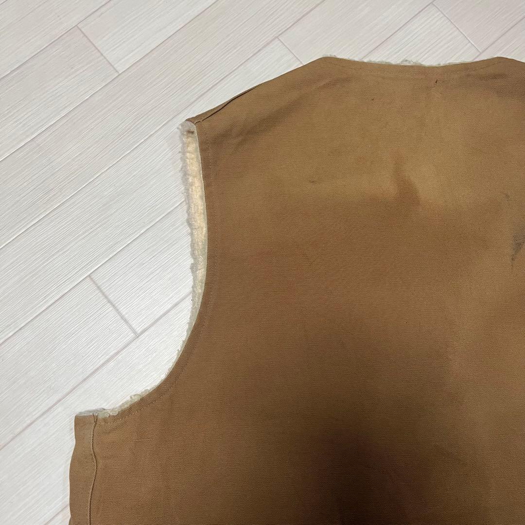 80s Carhartt ダック地ベスト 裏ボア 2XL