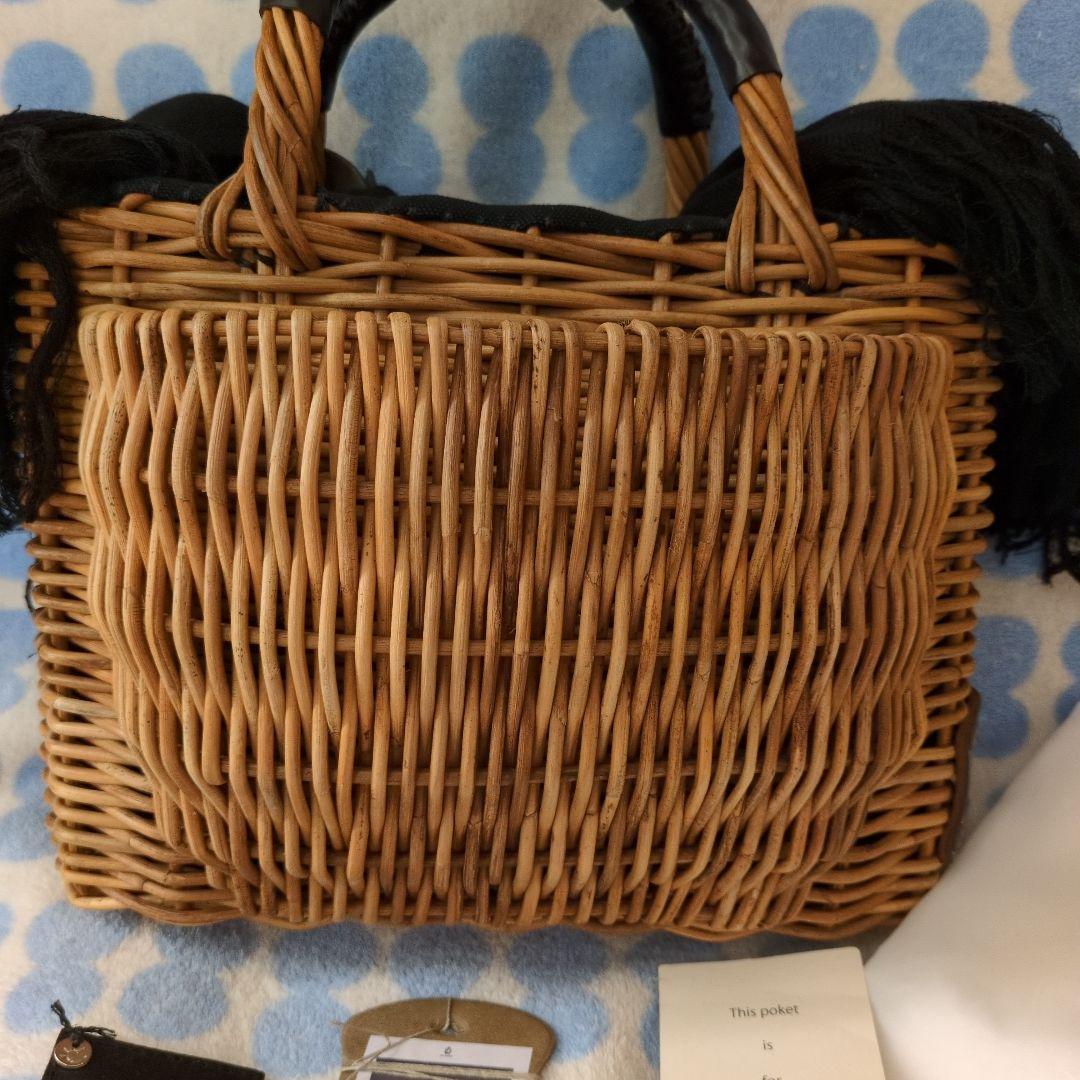 エバゴス　籐ポケット　カゴバッグ