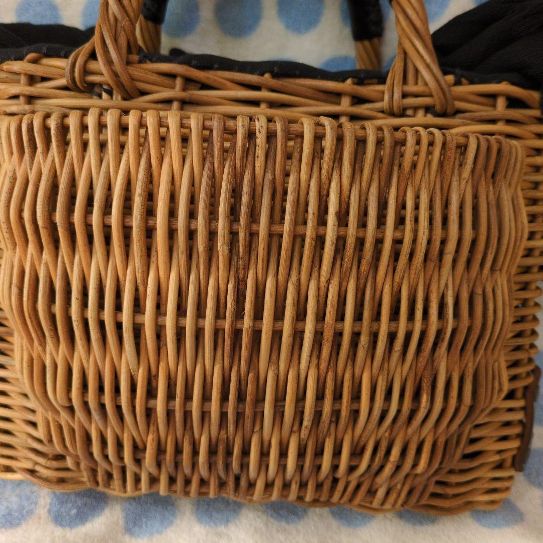 エバゴス　籐ポケット　カゴバッグ