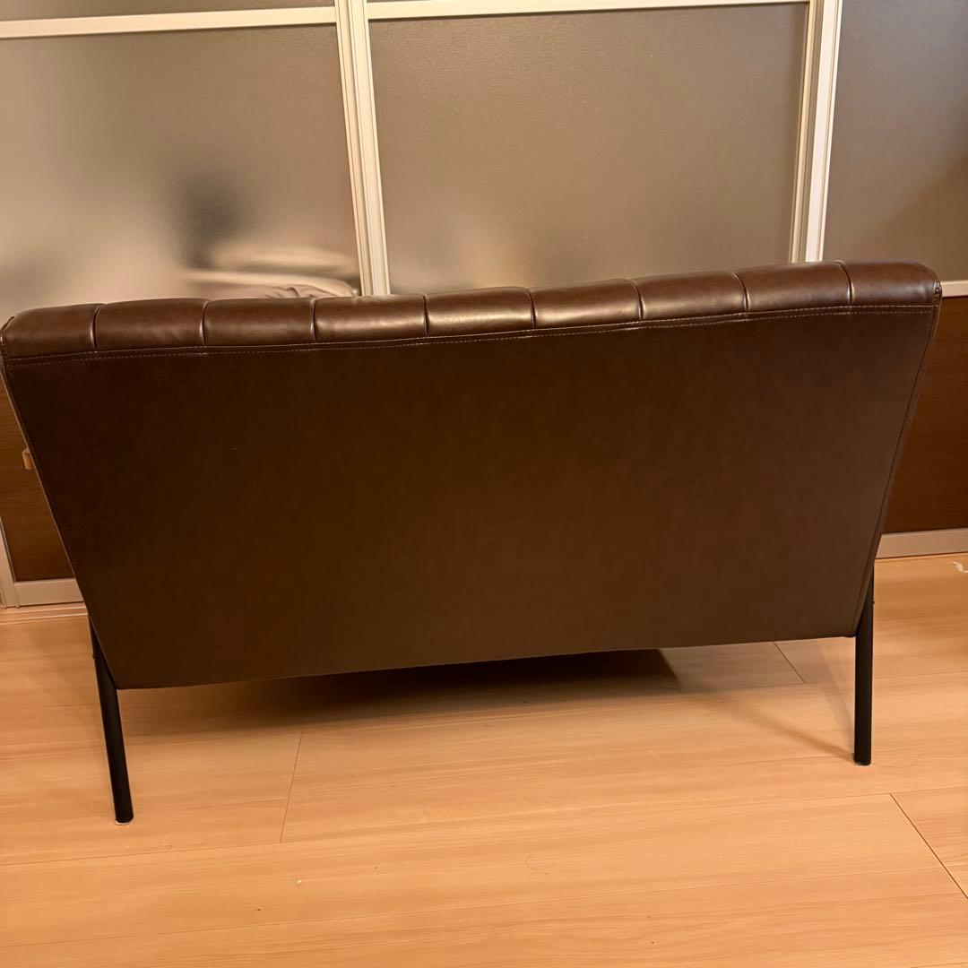 傷・汚れに強い2人掛けソファ ダークブラウン