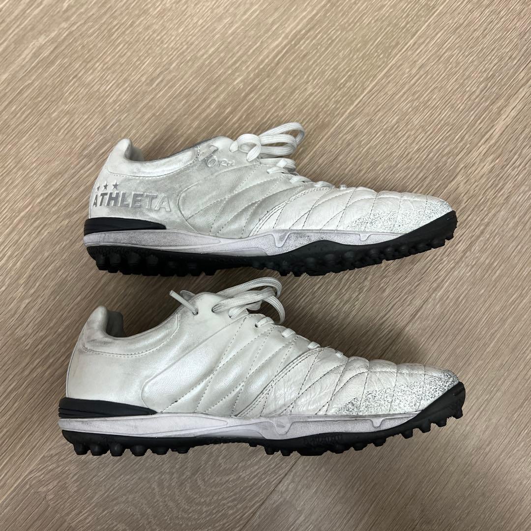 ATHLETA フットサルシューズ ホワイト　カンガルー革×人工革