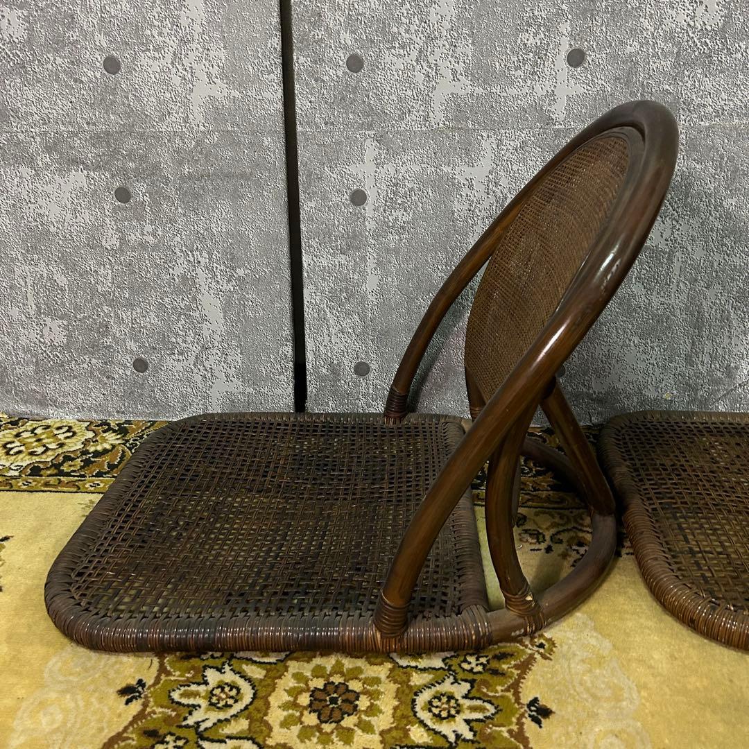 ꧁籐家具꧂ラタン座卓&座椅子2脚セット ガラス 食卓 机 椅子 いす イス