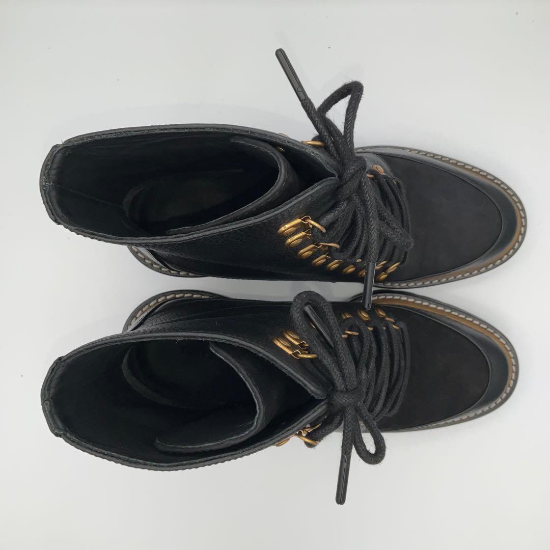 か*丸様 未使用に近い●箱付 トリーバーチ ショートブーツ サイズ7.5 ブラッ