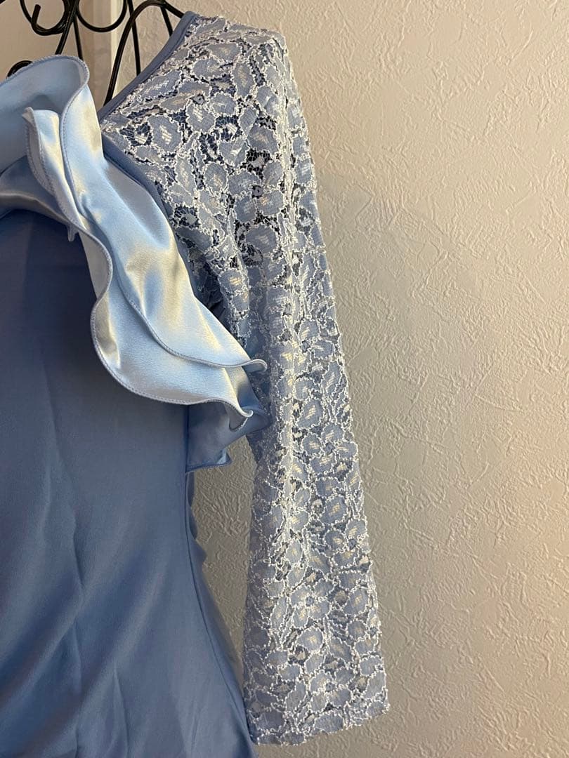 新品❣️未使用❣️✨社交ダンス　カットソー　レース　水色✨