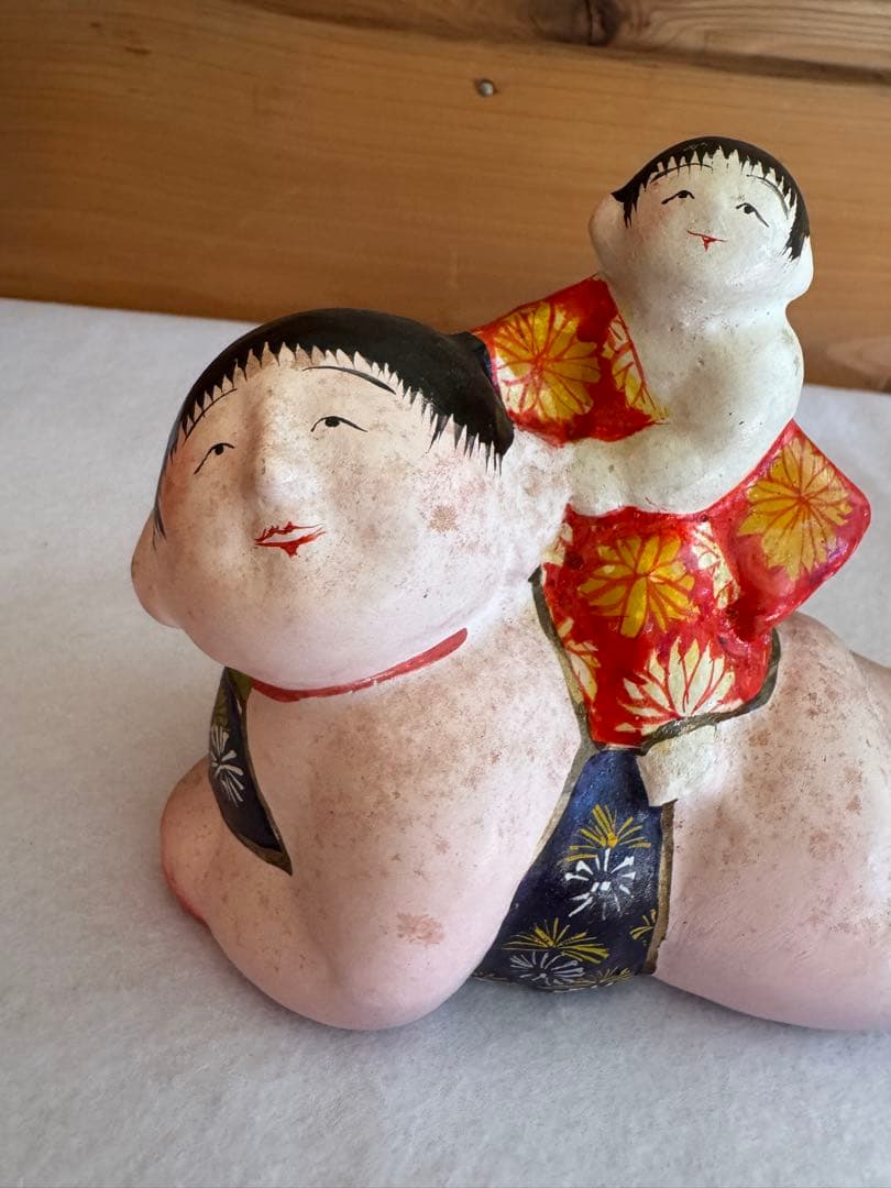 希少 中野土人形 奈良久雄 『子守這子』 這い這い子 郷土玩具 民藝 長野県