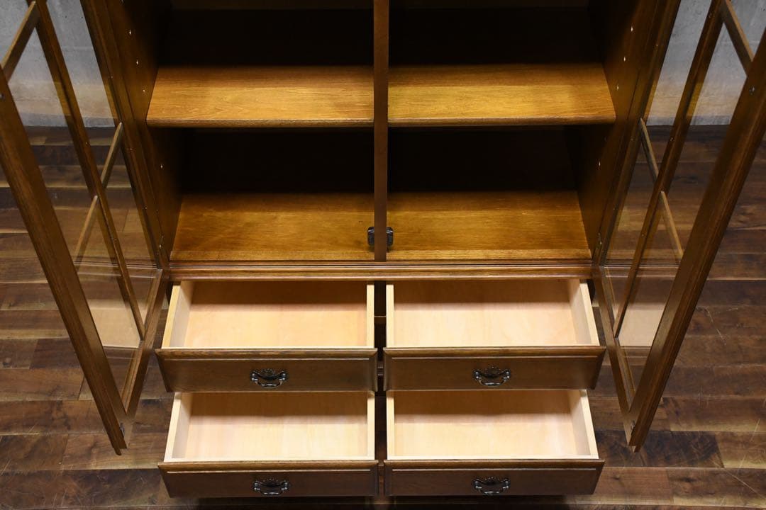 EBK64 カリモク ブックキャビネット W95cm 本棚 書斎棚 抽斗 書棚