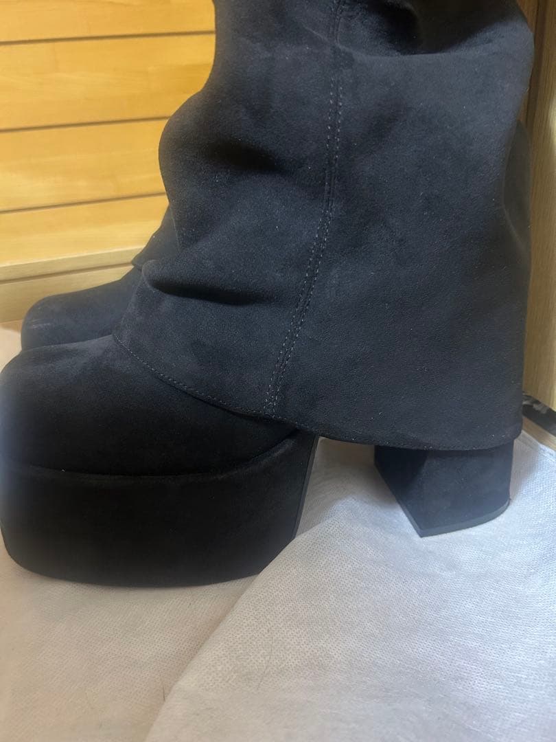 EMODA ルーズフレアカバーフィットブーツ ロングブーツ Lサイズ