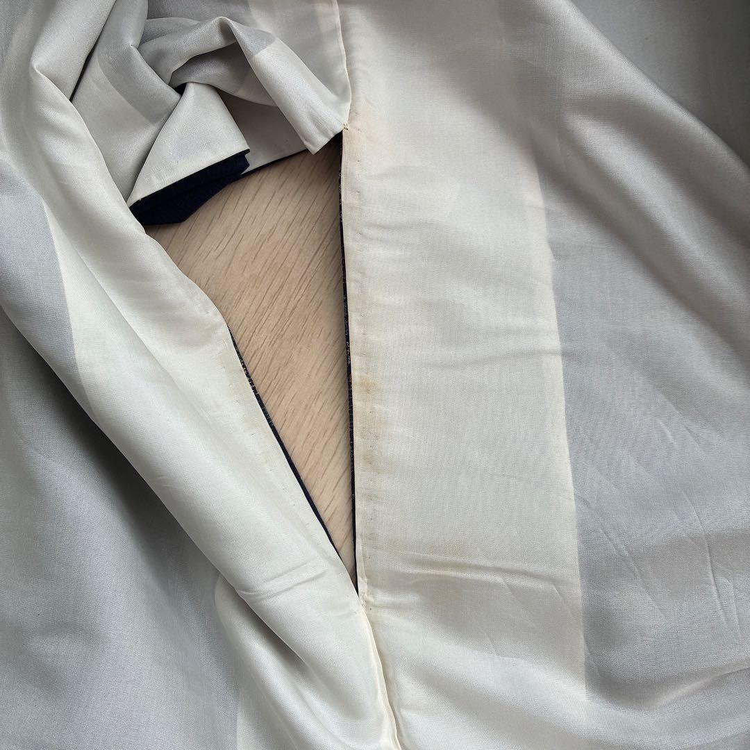 小紋　フルセット　着物　紬　正絹　紺色　大人花紬　G7