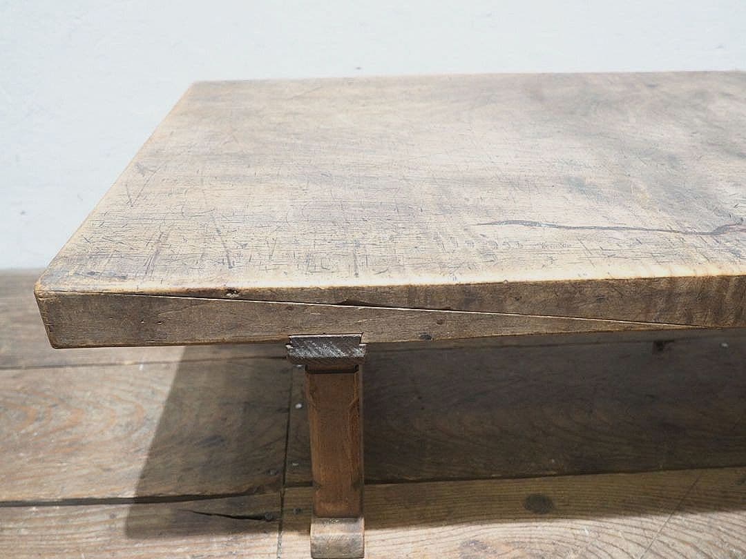 1405 一枚板のローテーブル　文机　陳列台　古家具　レトロ　アンティーク