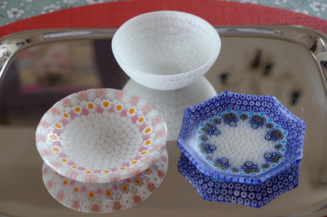 ベネチアンガラス ミルフィオリ プレート 検/メルハバ 飯塚亜裕子 江波冨士子