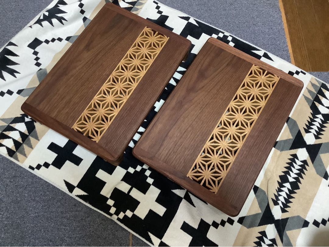 ハル様オーダー品スノーピークシェルコンサイズスライド天板組子細工1402セット