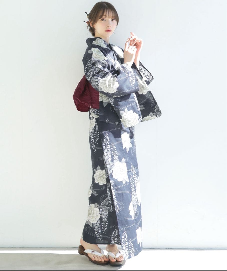 Dita 二部式浴衣2点セット 凪の藤ながれ　M 着付け本無し