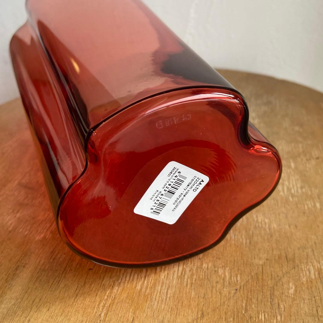  花瓶 イッタラ アアルトベース クランベリー　220mm