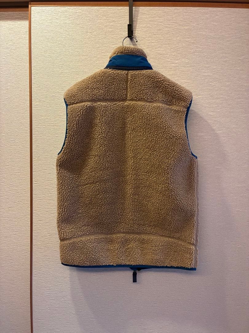 Patagonia フリース ベスト S ベージュ/青