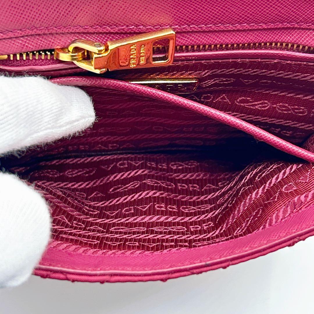 【極美品】 PRADA チェーンショルダーバッグ キルティングピンク