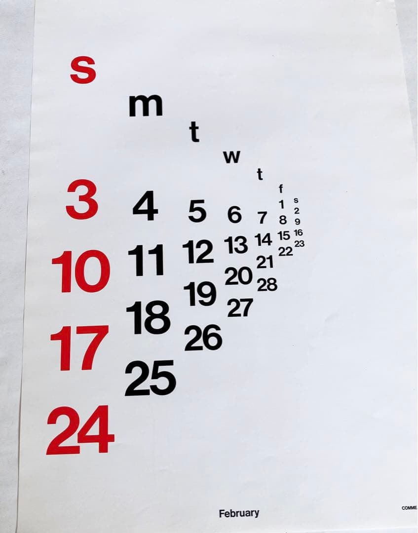 COMME des GARÇONS 1991年 カレンダー 希少