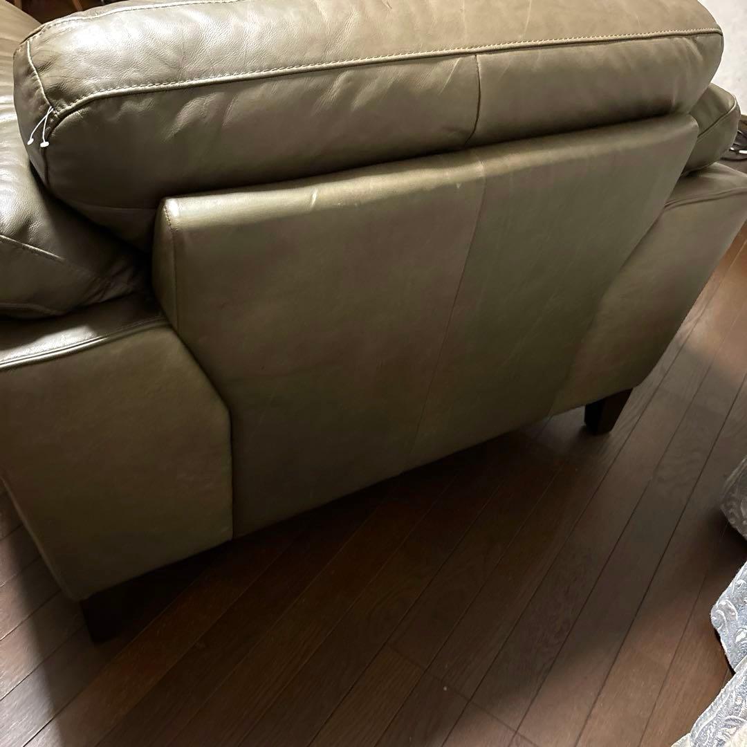 【良品】DULTON レザーソファ 1シーター マッドグレー