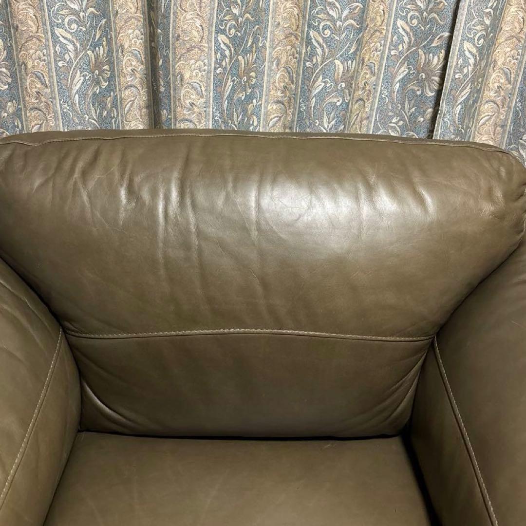 【良品】DULTON レザーソファ 1シーター マッドグレー