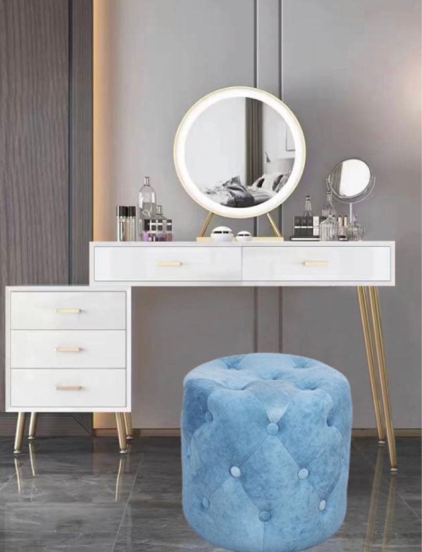 生活応援 ドレッサー　化粧台　北欧風 鏡台 オシャレ お姫系女優ミラー