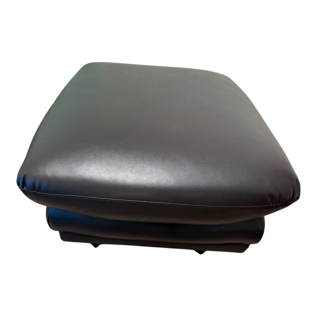 【関家具】レザーオットマン スツール 焦げ茶 合皮 モダンデザイン