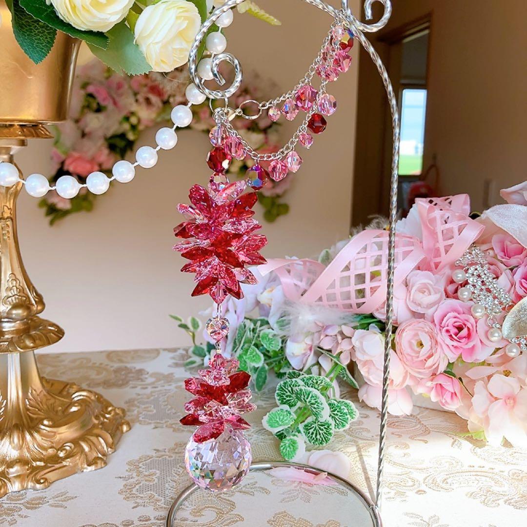 ☆かおmama☆様♡*.スワロフスキー♡シャンデリア付きスタンドサンキャッチャー