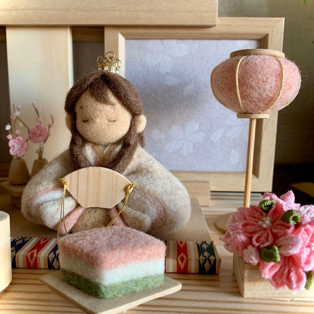 ぷ*子様 羊毛フェルト　ひな祭り　ひな人形