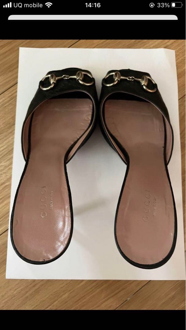 GUCCI ブラック オープントゥ ミュール❣️37