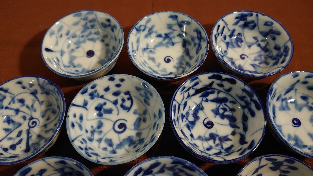 古伊万里　伊万里　染付　なずな　なずな文　煎茶碗　蔵出し　10客