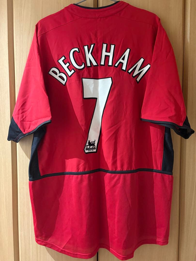 【未使用】マンチェスターU 02-04 ホームユニフォーム ベッカム 難あり