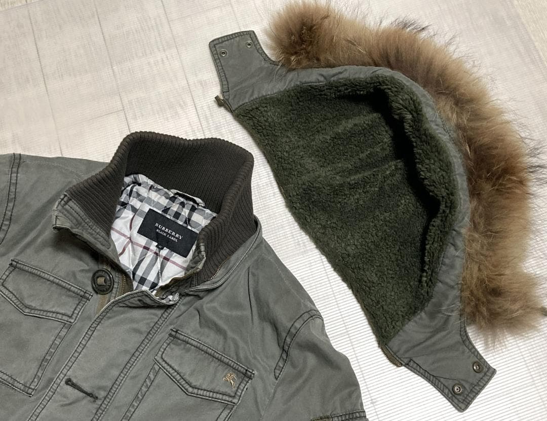 BURBERRY　BLACK LABEL　ミリタリージャケット　Mサイズ　カーキ