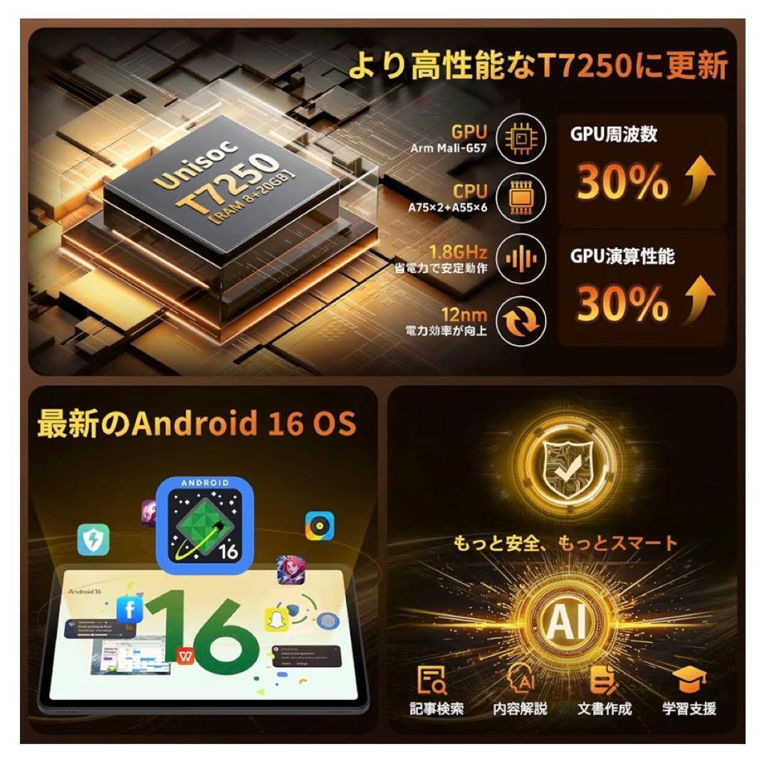 新品未使用　アンドロイド16タブレット　12インチ　wifiモデル