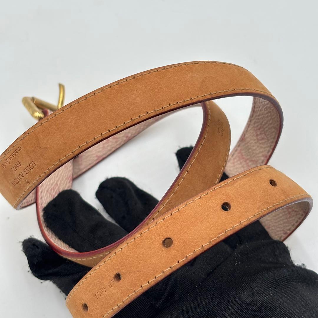 ルイヴィトン モノグラム サンチュール　レザーベルト M9273 ピンク系