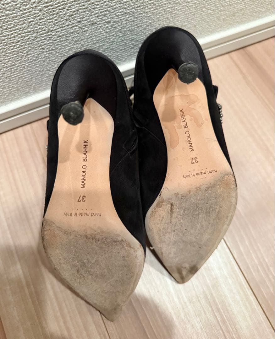 MANOLO BLAHNIK ハンギシスエード アンクルブーツ　37