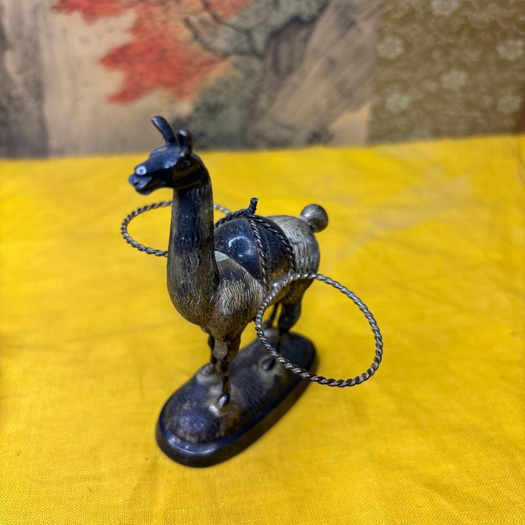 ラクダ　置物　銀　時代物