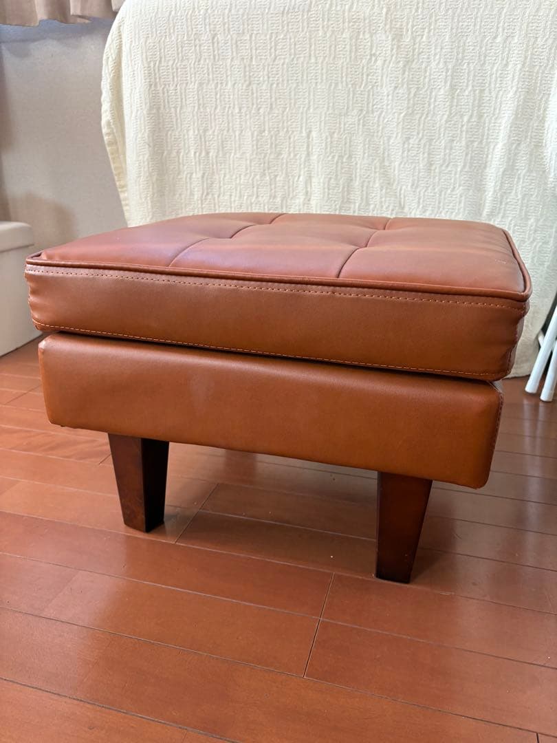 オットマンブラウンレザー