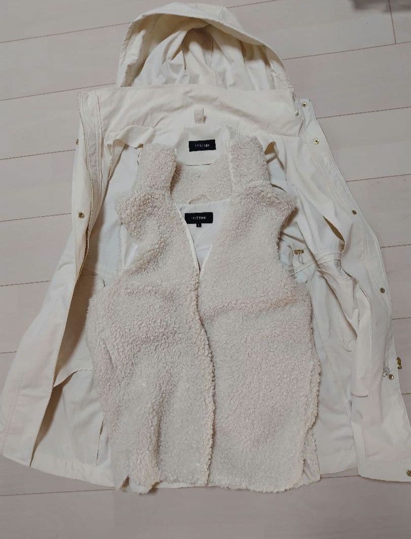 UNTITLED アンタイトル モッズコート ボアライナー付き オフホワイト