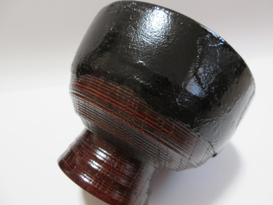 合鹿椀 布着 天然木 削り出し 黒漆 木製漆器 / 輪島塗