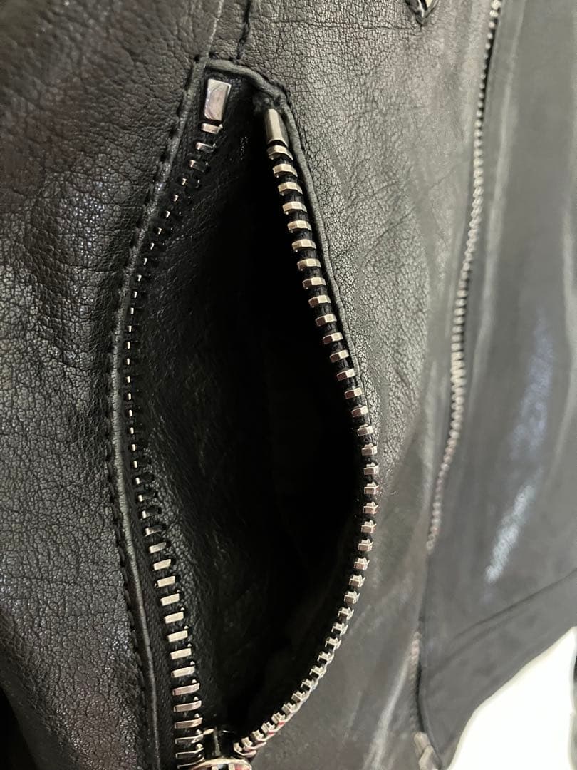 【希少美品】直営店購入品D&G ブラックレザーライダース 40サイズ