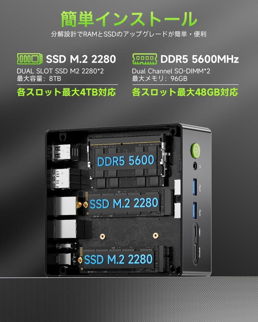 GMKtec NucBox K11ミニPC Ryzen 9 8945HS