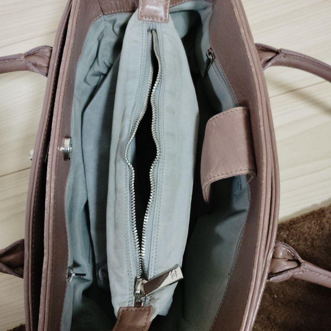 シャネル　ブラウン レザー ハンドバッグ