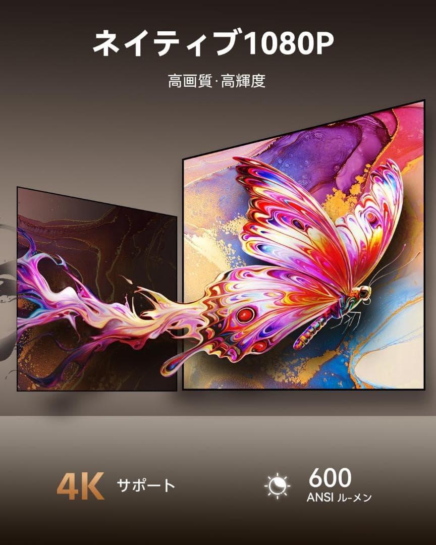 Netflix公式　プロジェクター 家庭用 回転プロジェクター 天井投影