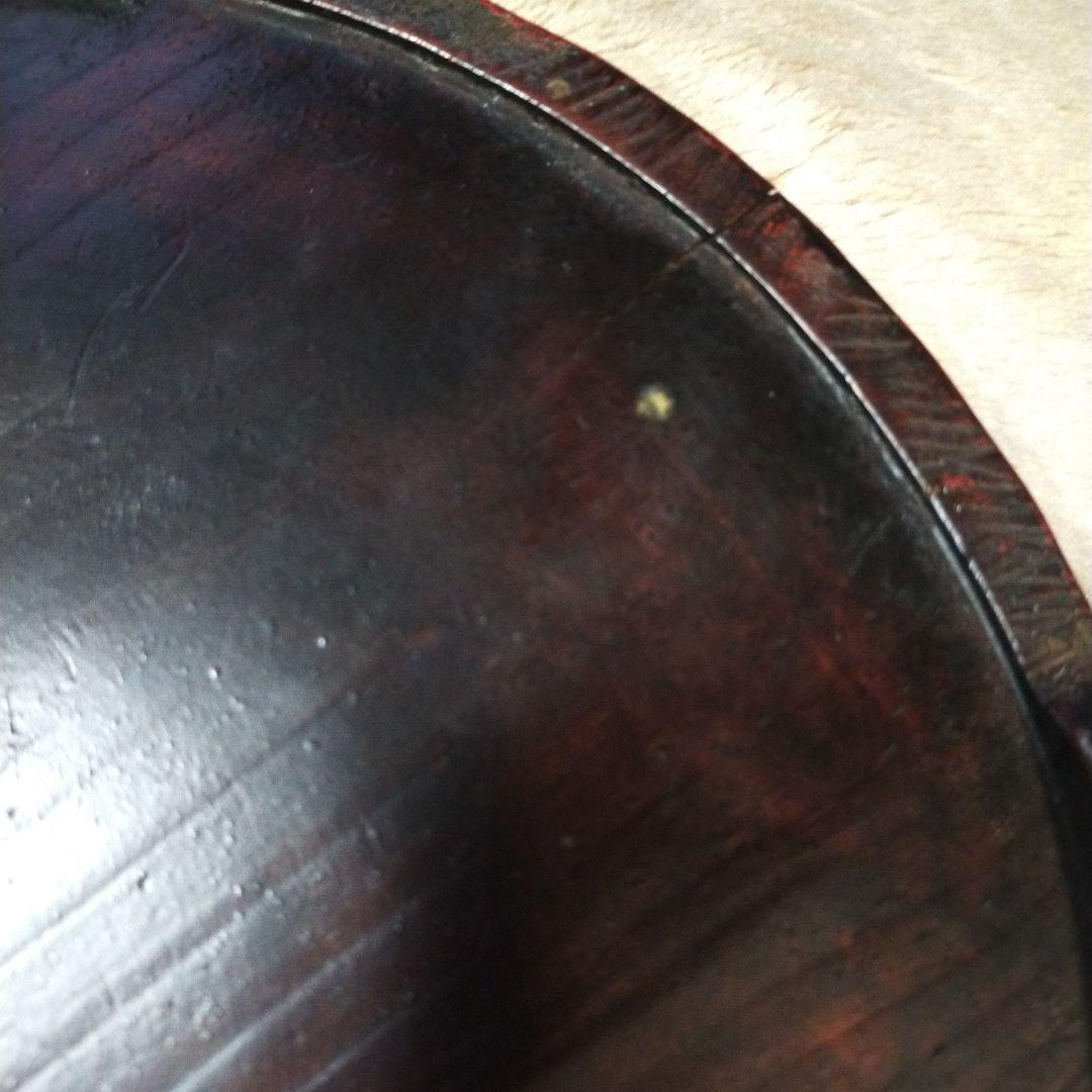 昭和レトロ　ヴィンテージ　木製　鎌倉彫　無垢材　お盆付きおひつ