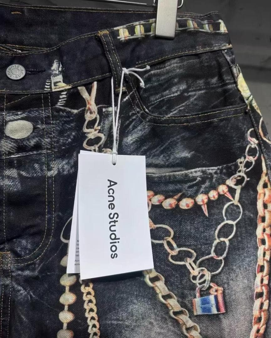 Acne Studios 馬年限定 チェーン柄ジッパーパンツ