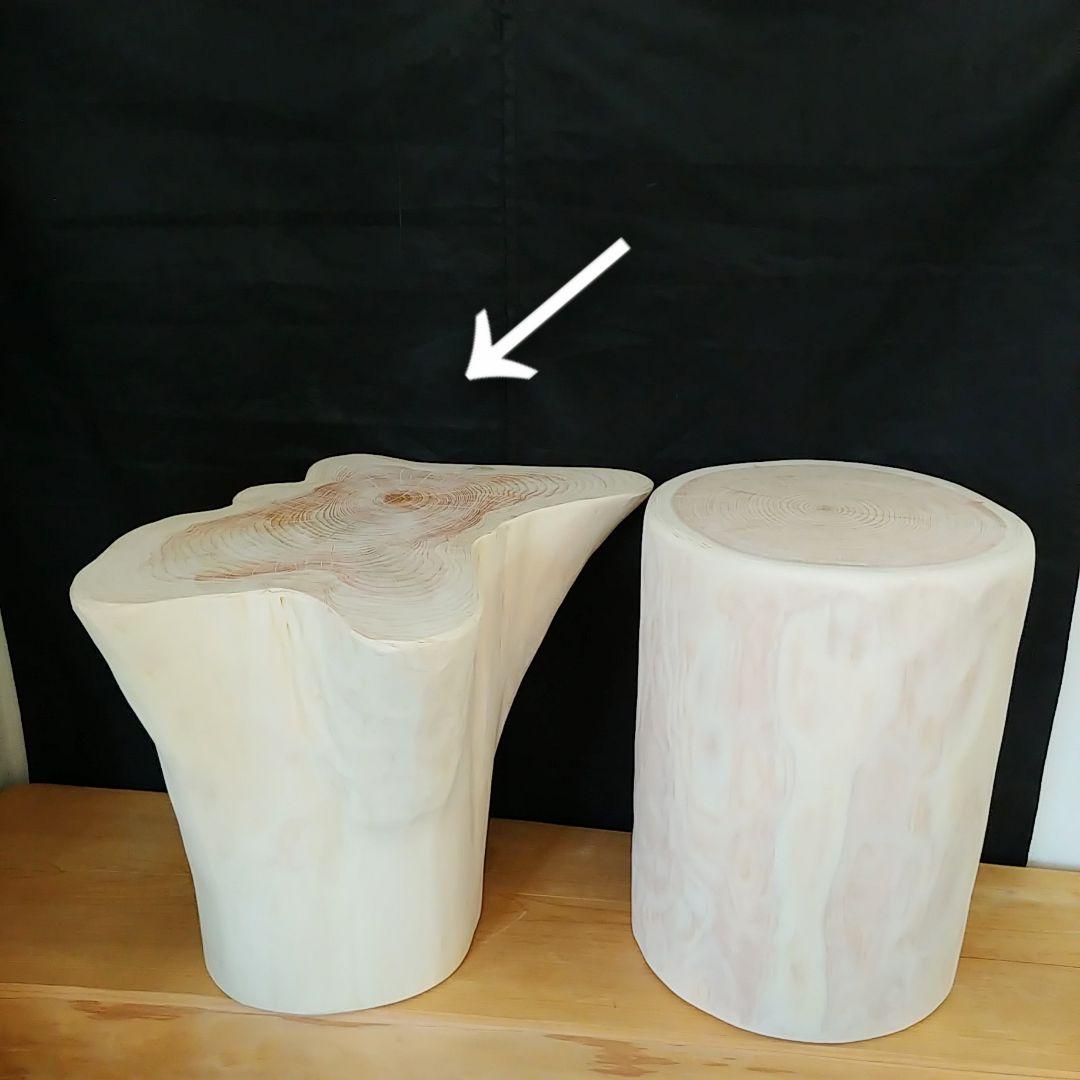 丸太スツール　丸太サイドテーブル　ヒノキ