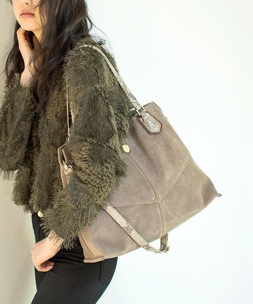 【minさま専用】トプカピ　スエードパイソン型押し2wayA4トートバッグ