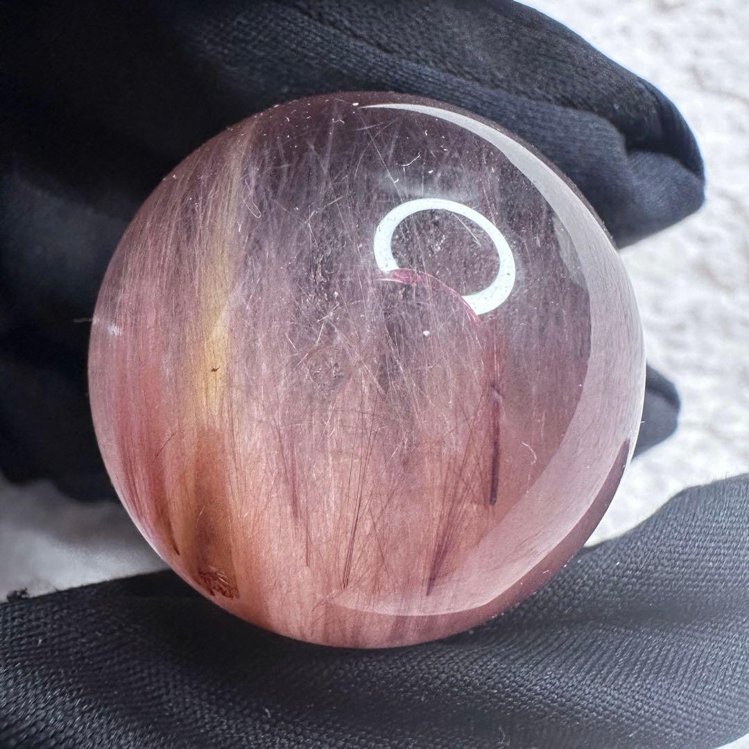 希少❗️極上別格品❗️超美品♡ピンクサゲニティックインクォーツ丸玉スフィアA1301