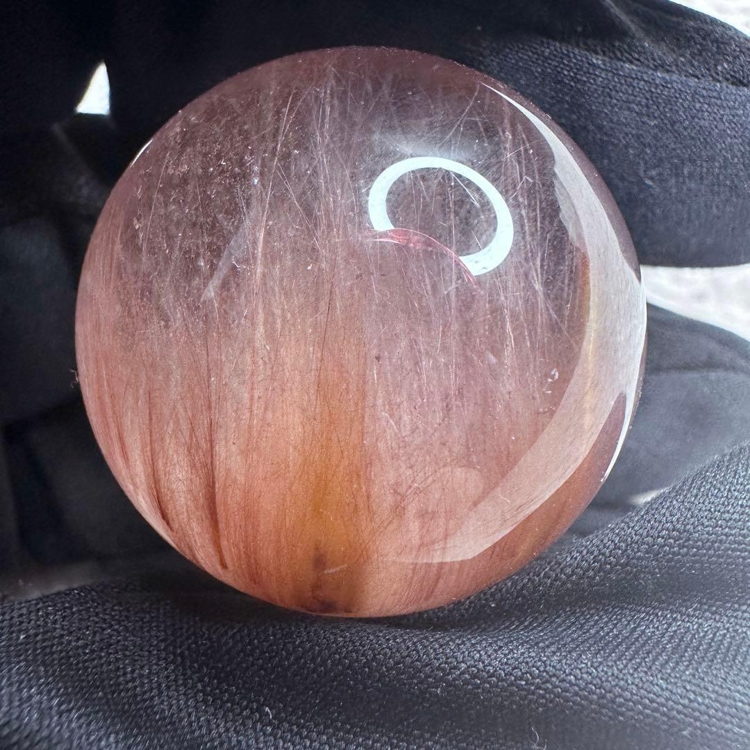 希少❗️極上別格品❗️超美品♡ピンクサゲニティックインクォーツ丸玉スフィアA1301